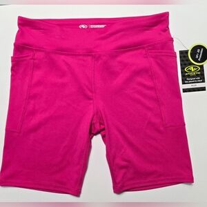 Athletic Wear AW Bike Shorts Young Girls XL 10-12 Plus Tropical Blossom Pink New